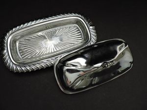 Silver Butter Dish <b>Vintage</b> Metal Ornate Design Covered Butter Container GreenTreeBoutique - Product Image 4