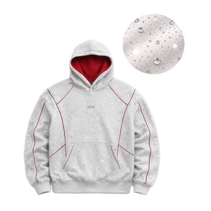 Sudadera con Capucha para Hombre de Forro Polar de Algodón con Panel de Pedrería y Forro en Contraste, Estilo Urbano. Sudaderas para Hombre. Socio de Producción de Ropa Personalizada. - Product Image 2