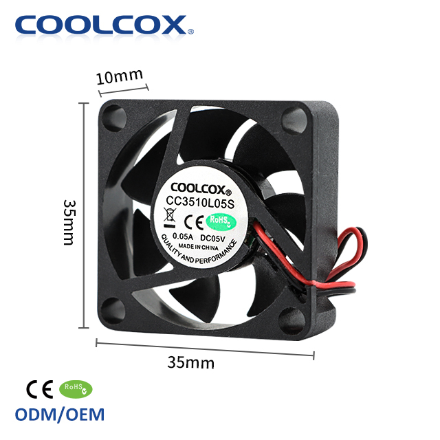 CoolCox 35x35x10mm DC Axial Cooling Fan 5V 12V 24V 3510 Dc Brushless for PC Case Humidifier Air Purifier Navigator ODM AC