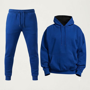 Ensemble de survêtement pour homme 100% coton, couleur unie, automne-hiver, tendance, avec cordon de serrage réglable, prix de gros - Product Image 4