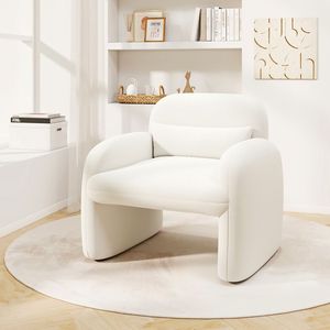 Poltrona Moderna con Cuscino Lombare per Soggiorno e Camera da Letto - Product Image 2