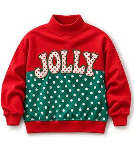 Custom <b>Women's</b> <b>Christmas</b> Mock Neck <b>Sweatshirt</b> Dress Oversized Holiday Pullover with Polka Dot Bottom and logo Cozy Winter Casual - Product Image 5