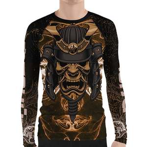 Haut de compression à manches longues pour homme, style casque de samouraï, pour arts martiaux mixtes, ajusté, anti-humidité, imprimé par sublimation - Product Image 2