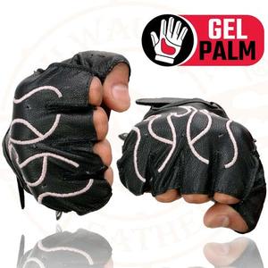 Guantes de Motociclismo Urban Flame Pro sin Dedos, de Cuero, con Palma Acolchada de Gel y Correa Ajustable, Proveedor Mayorista, Pedidos al por Mayor - Product Image 3