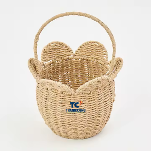 Hot 2024 tissé jonc de mer tulipe panier de pâques pour stocker des bonbons dans les cadeaux de vacances décoration de pâques - Product Image 1