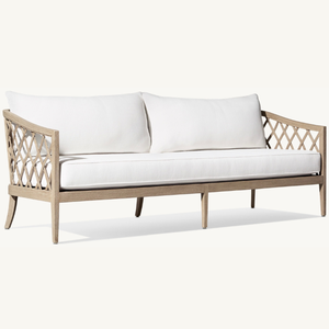 Canapé en teck avec sièges moelleux en mousse durable, adapté à une utilisation extérieure au bord de la piscine ou dans le jardin, résistant. - Product Image 2