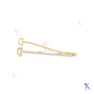 Lab Grown Diamond Dual Layer Tennis Chain <b>Bracelet</b> 14K 18K <b>Solid</b> Gold Fine Unisex Luxury Layered Jewelry Gift Party - Product Image 1