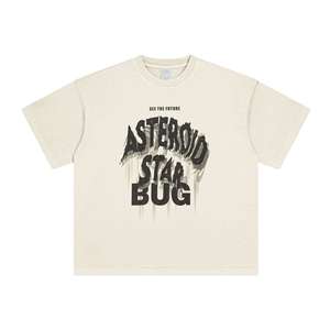 T-shirt Homme Oversize en Coton Lourd, Style Streetwear Personnalisé OEM, Épaules Tombantes, avec Applique Broderie et Patch, Coupe Courte - Product Image 2