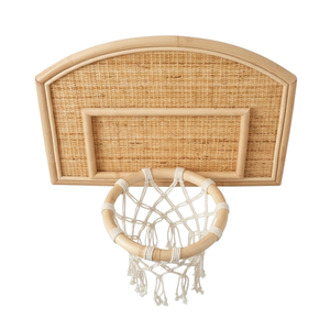 Decorative Rattan Basketball Backboard Kids <b>Room</b> Accessory Handwoven Wicker Sport Toy for Nursery and Playroom Decoration - Product Image 2