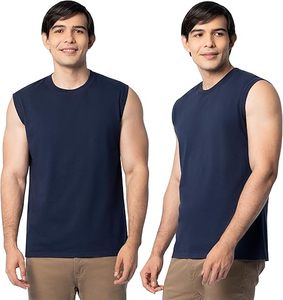 Débardeurs Homme Personnalisés à Logo Pas Chers Coupe Musclée Unie Sans Manches 100% Coton pour Entraînement et Gym - Product Image 1