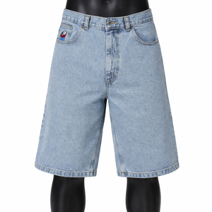 Shorts en jean pour hommes personnalisés, coupe ample et décontractée, style vintage délavé, vente en gros OEM - Product Image 1