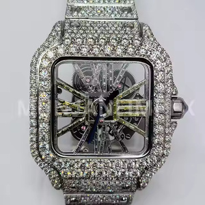 นาฬิกาควอตซ์เพชรโมอิสซาไนต์ทันสมัยสำหรับผู้ชาย ประดับเพชรหรูหราสไตล์ฮิปฮอป นาฬิกาข้อมือดีไซน์เนอร์ระดับพรีเมียม เพชรโมอิสซาไนต์ - Product Image 1