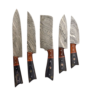 Ensemble de couteaux de chef faits à la main en acier Damas, conçus pour la viande, le poisson, les légumes, les fruits, les herbes, pour la cuisine professionnelle. - Product Image 1