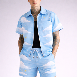 Shorts de bain personnalisés à changement de couleur, réactifs à l'eau, maillots de bain décontractés d'été avec poche zippée, fournisseur OEM - Product Image 1