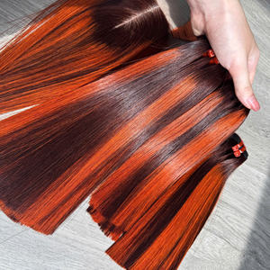 Extensiones de alta calidad Precio al por mayor Hueso recto Humano vietnamita para Genius Trama Negro Mujeres Piano Naranja Alta calidad - Product Image 2