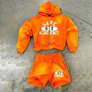 Conjunto de Sudadera con Capucha y Pantalones Cortos Lave 97 Academy para Niños, Chándal Informal de Algodón con Cierre, Ropa Deportiva para Niños, Otoño - Product Image 2