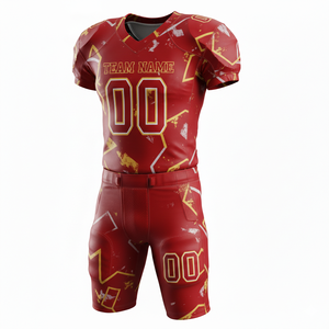 Ensemble de maillot et short de football américain personnalisé, respirant, à séchage rapide, antibactérien, anti-UV, avec position du logo sur le devant - Product Image 5