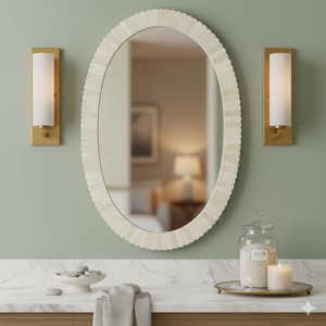 Espejo de Pared Moderno con Incrustaciones de Hueso, Personalizado, de 4mm/5mm/6mm de Grosor, Ecológico, Hecho a Mano, con Marco Metálico Decorativo - Product Image 5