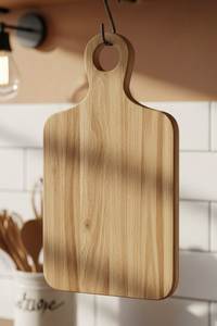 Tabla de cortar de madera hecha a mano con mango, forma redonda, ecológica, para uso en la cocina, precio al por mayor - Product Image 5