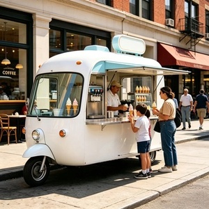 Tricycle électrique pour la vente de nourriture avec vitrine réfrigérée et réfrigérateur homologué CE pour la vente de glaces sur les plages, modèle de luxe - Product Image 1