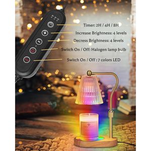 Lámpara Calentadora de Velas Eléctrica con 7 Colores LED Cambiantes, Temporizador, Regulador de Intensidad y Altura Ajustable para Uso Doméstico - Product Image 5