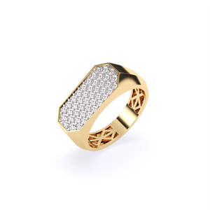 Lab Grown Diamond Round Cluster Engagement Ring For Men Featuring 0.81 Ct Round | In 9K Yellow White And Rose Gold - Product Image 2