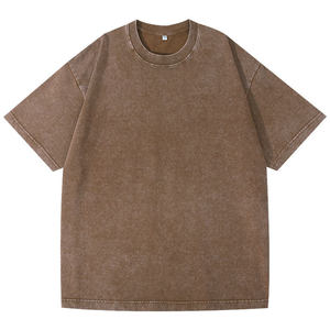 T-shirt Homme Luxe Délavé 120g en Spandex/Polyester, Coupe Courte, Haute Qualité, Logo Vintage Personnalisé, Effet Usé, Coupe Oversize, Lavage Acide - Product Image 2