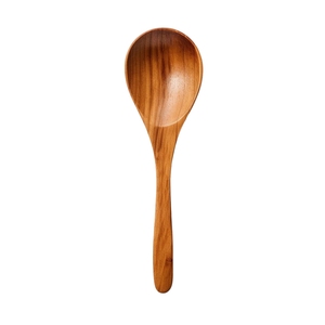 Cuillère à soupe en bois massif naturel, cuillère en bois artisanale, manche courbé, ustensile de cuisine et de service, vaisselle écologique - Product Image 5