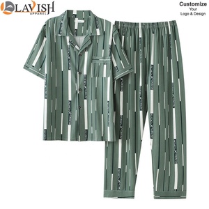Ensemble de pyjama pour homme en satin de soie 100% personnalisable, respirant, à séchage rapide, manches longues, pantalon à taille élastique, vêtements de nuit - Product Image 6