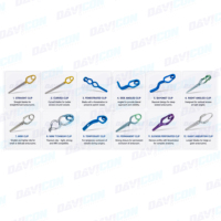 Clips vasculaires pour anévrismes Davicon de haute qualité, réutilisables, certifiés CE ISO (paquet de 10 clips courbés) pour usage chirurgical en clinique et à l'hôpital
