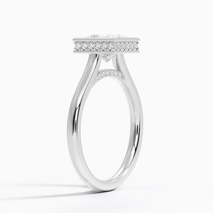 Anillo BOJ 024 Corte Princesa, Plata 925, Luna, Halo Oculto, Anillo de Diamantes de 2 Quilates, Color D, VVS1, Moissanita, Certificado GRA, Precio Bajo, Anillo en Oferta - Product Image 2