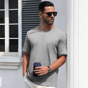 Camiseta de Algodón Lisa para Hombre, Cuello Redondo, Manga Corta, Cómoda, Transpirable, Ligera, Informal, Precio de Fábrica, Suministro al por Mayor - Product Image 2