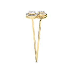 Oferta Especial: Brazalete Clásico de Oro Sólido de 18k con Diamantes de Laboratorio Celina Halo Flexi, Corte Brillante Redondo (1 CT.) Tw. Joyería - Product Image 4