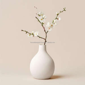 Florero blanco Zen asiático, maceta de mesa, maceta de porcelana de tendencia, florero de cerámica blanco puro y macetas personalizadas - Product Image 2