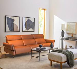 RUSTIC L Shaped <b>Corner</b> Sofa PU Leather Fabric Solid Sal Wood Frame High Density Foam Supersoft Latex Recron <b>Cushion</b> Modern - Product Image 3