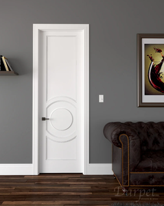Puertas Modernas Minimalistas Precolgadas, Puertas de Empujar y Tirar, Textura de Madera Sólida Blanca, Puertas Moldeadas para Dormitorio, Interior de Hospital, Hotel - Product Image 4