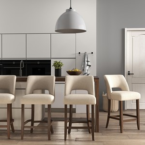 Cadre photo capitonné en bois de noyer beige avec garniture à clous - Écologique, fait main, durable - Vente en gros - Product Image 4
