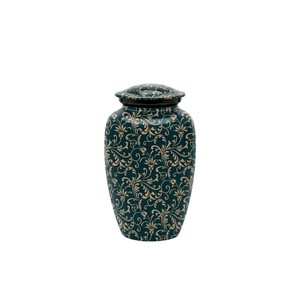 Urna Funeraria de Aluminio para Cenizas Humanas Adultas, con Diseño de Palmeras Nocturnas Azules y Luna Llena, 200 Pulgadas Cúbicas, con Bolsa - Product Image 2