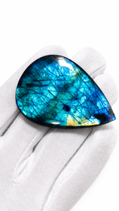 Cabujón de Labradorita Natural con Destello Azul – Gema Suelta de Labradorita de Calidad AAA para Joyería, Envoltura con Alambre y Cristal - Product Image 3