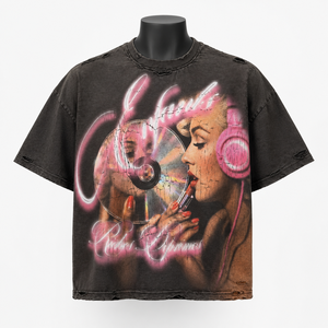 Camiseta Extra Grande Personalizada para Hombre, Estilo Vintage, Lavado Ácido, Algodón, Ropa Casual Urbana - Product Image 1