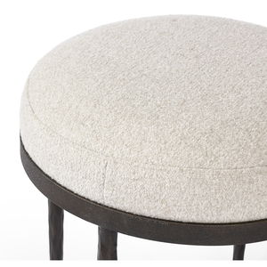 Iron Frame Fabric Upholstered <b>Stool</b> Modern Cushioned Seating Ottoman Foot Rest for Home <b>Office</b> Cafe and Hotels Uses - Product Image 4
