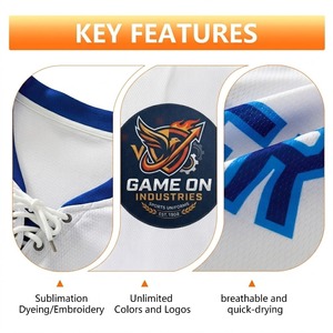 Maillot de hockey personnalisé imprimé par sublimation, 100% polyester, séchage rapide, respirant, écologique, logo personnalisé, multicolores, adulte unisexe - Product Image 3