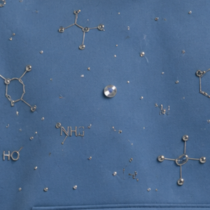 Sweat à capuche personnalisé pour homme, motif chimie en strass bleus, coupe oversize, en polaire épaisse, streetwear décontracté, avec logo personnalisé - Product Image 6