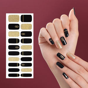Signity meilleure vente noir 3D Gel ongles bandes #45846 haute qualité facile Salon ongles autocollants mode article décoration de Corée - Product Image 1