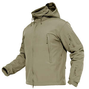 Veste de pêche pour homme, coupe-vent thermique imperméable respirante, à capuche amovible, en softshell tactique, avec doublure polaire UPF 35 - Product Image 5