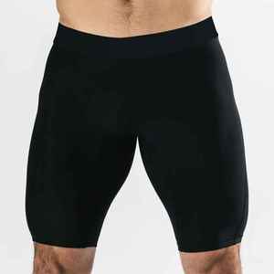 Custom Logo Front Solid Eco-Friendly Anti-Wrinkle Tight <b>Compression</b> Gym <b>Shorts</b> for Men Casual Canvas Low MOQ Ready to Ship - Product Image 3