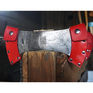 Burraq 19" Custom Handmade Carbon Steel Splitting <b>Axe</b> Tomahawk Head Rosewood Handle Leather <b>Camping</b> Hunting Outdoor Industrial - Product Image 6