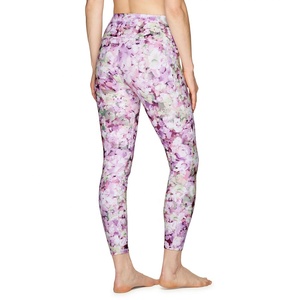OEM Manufacturer Women Elastic Waist Capri <b>Leggings</b> <b>Pockets</b> Quick Dry Breathable Custom Sublimation Printing Fitness Clothing - Product Image 2