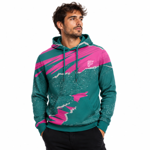 Sweat-shirt de sport pour homme de haute qualité avec impression par sublimation personnalisée, respirant, pull-over d'entraînement, sweat-shirt athlétique, bleu turquoise rose, streetwear - Product Image 3