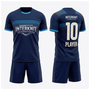 Wholesale OEM Supplier Custom Football Kit Soccer Jersey 100% Polyester Anti-Bacterial V-Neck Short Sleeve Soccer Equipment - Product Image 1